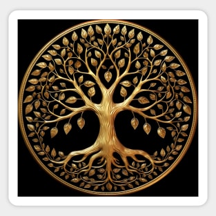 Gold Tree Of Life Mandala Sacred Nature Sticker